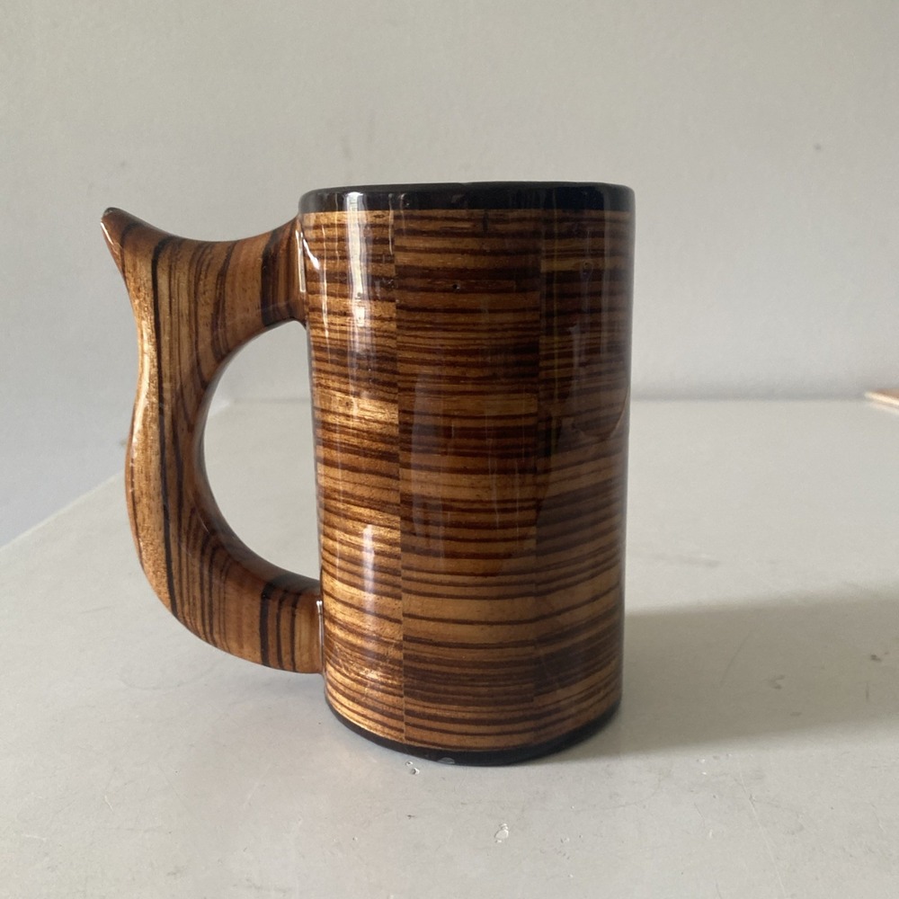 Hand Crafted Wooden Mug Tankard Various Wood Species Man Cave Viking Beer
